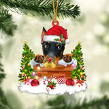 Dobermann Pinscher In The Chimney Hanging Ornament Dog Christmas Ornament