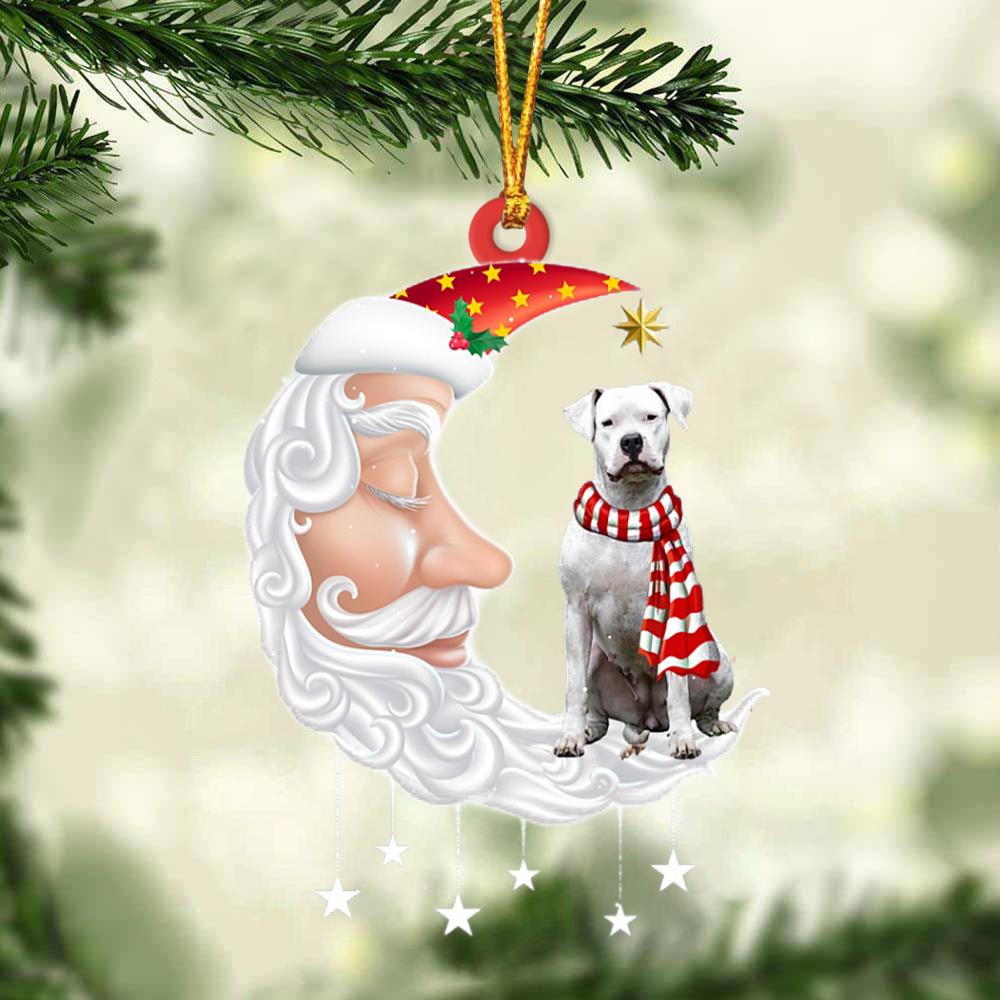 Dogo Argentino With Santa Christmas Ornament Dog Christmas Ornament