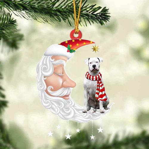 Dogo Argentino With Santa Christmas Ornament Dog Christmas Ornament