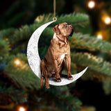 Dogue De Bordeaux Sit On The Moon Two Sided Ornament Dog Hanging Christmas Ornament
