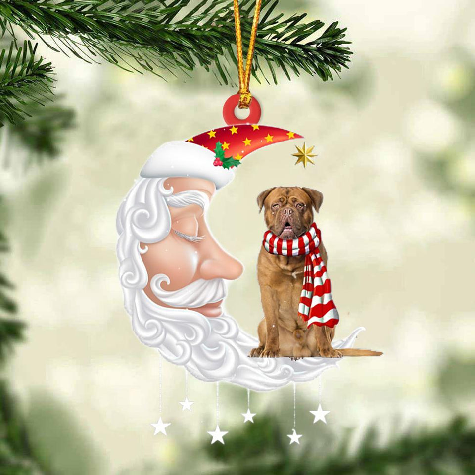 Dogue De Bordeaux With Santa Christmas Ornament Dog Christmas Ornament