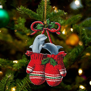 Dolphin Inside Your Gloves Christmas Holiday-Two Sided Ornament Christmas 2022 Ornament Gift