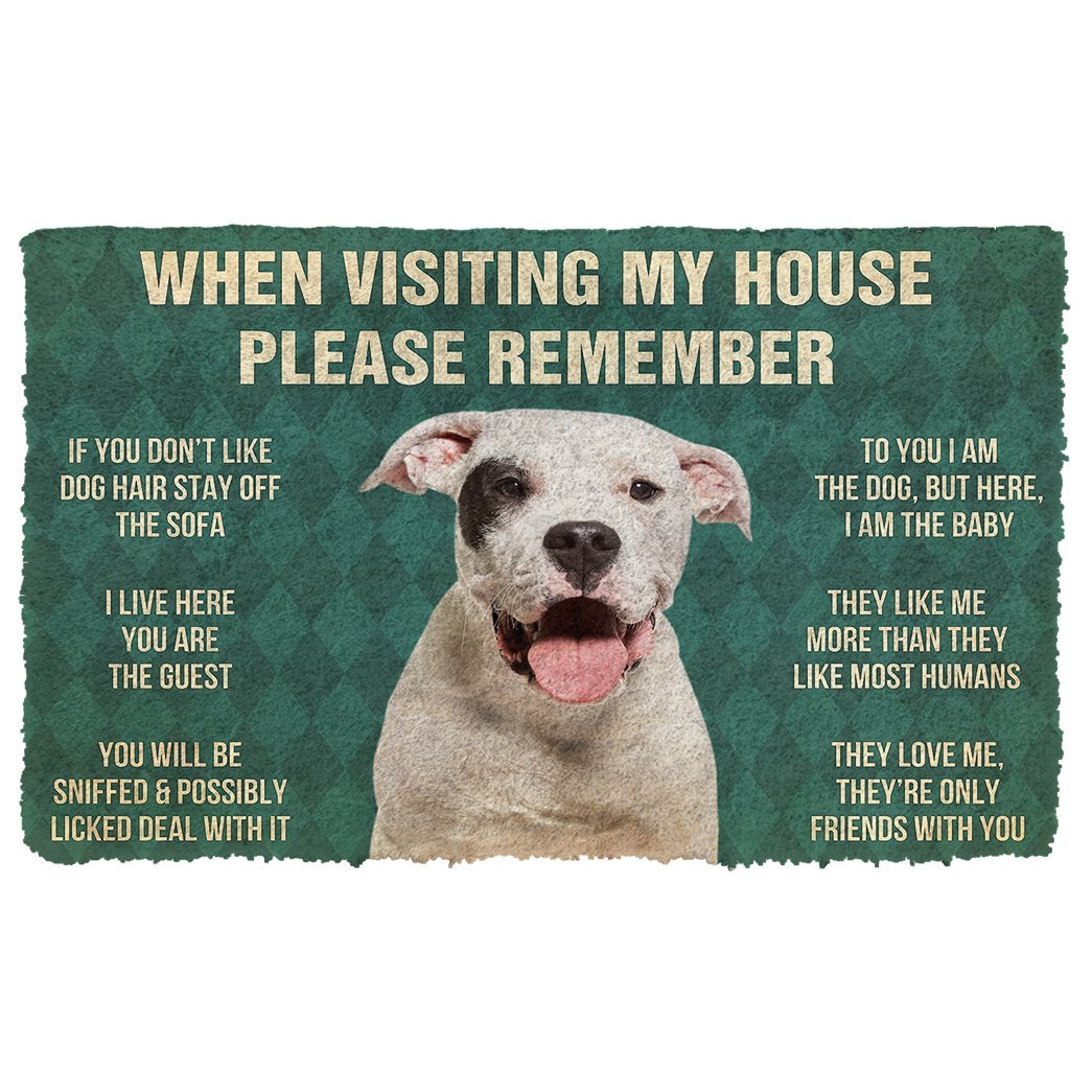 3D Please Remember Dogo Argentino Dog's House Rules Doormat