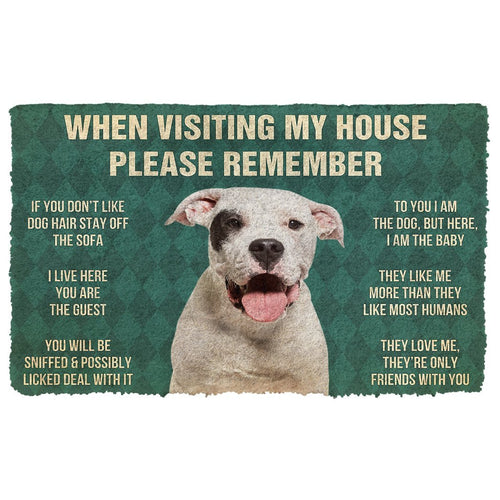 3D Please Remember Dogo Argentino Dog's House Rules Doormat