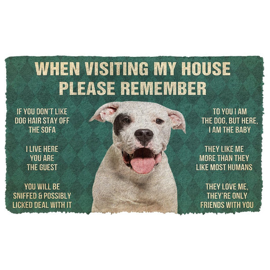 3D Please Remember Dogo Argentino Dog's House Rules Doormat