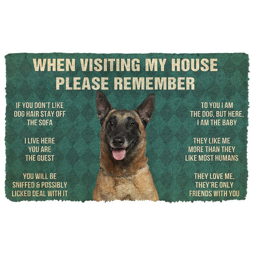 3D Please Remember Belgian Shepherds House Rules Custom Doormat