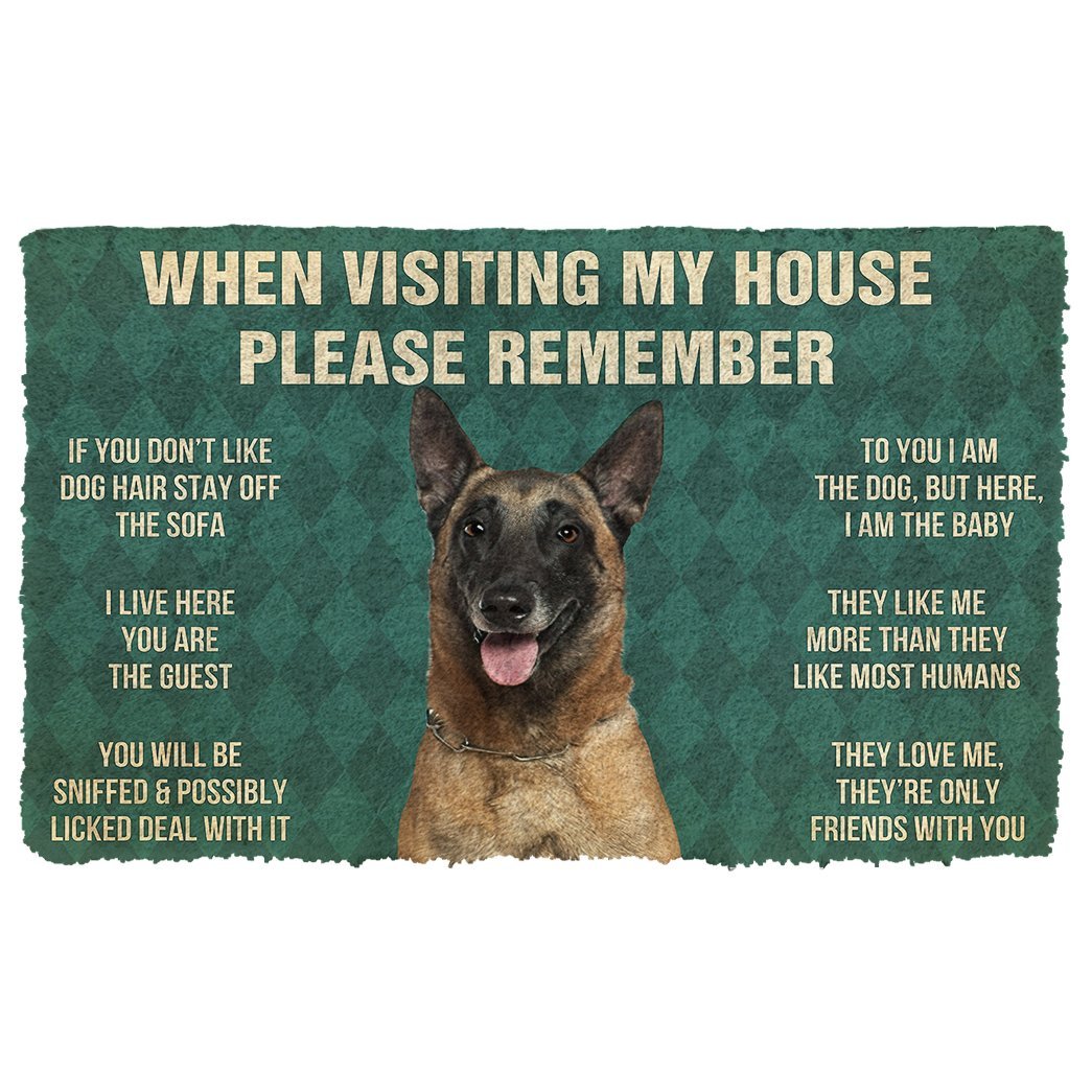 3D Please Remember Belgian Shepherds House Rules Custom Doormat