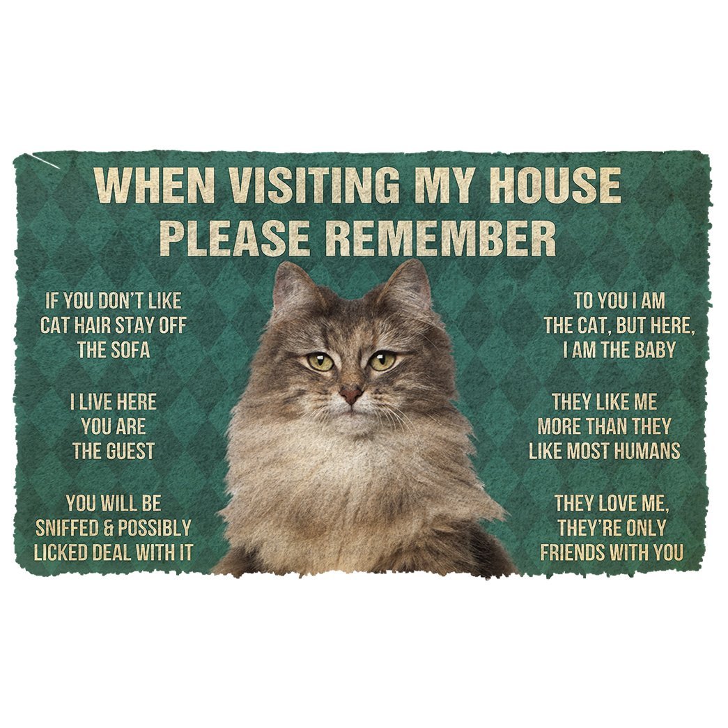 3D Please Remember Norwegian Forest Cat House Rules Doormat