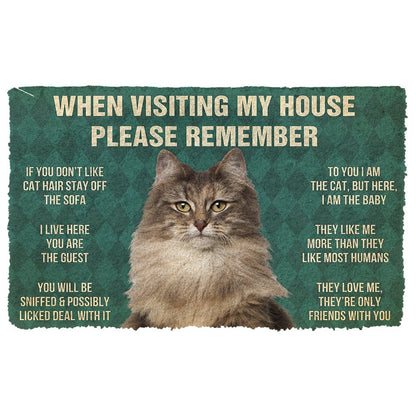 3D Please Remember Norwegian Forest Cat House Rules Doormat