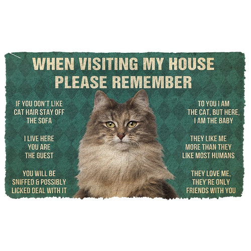 3D Please Remember Norwegian Forest Cat House Rules Doormat