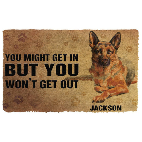 3D You Might Get In German Shepherd Custom Name Doormat