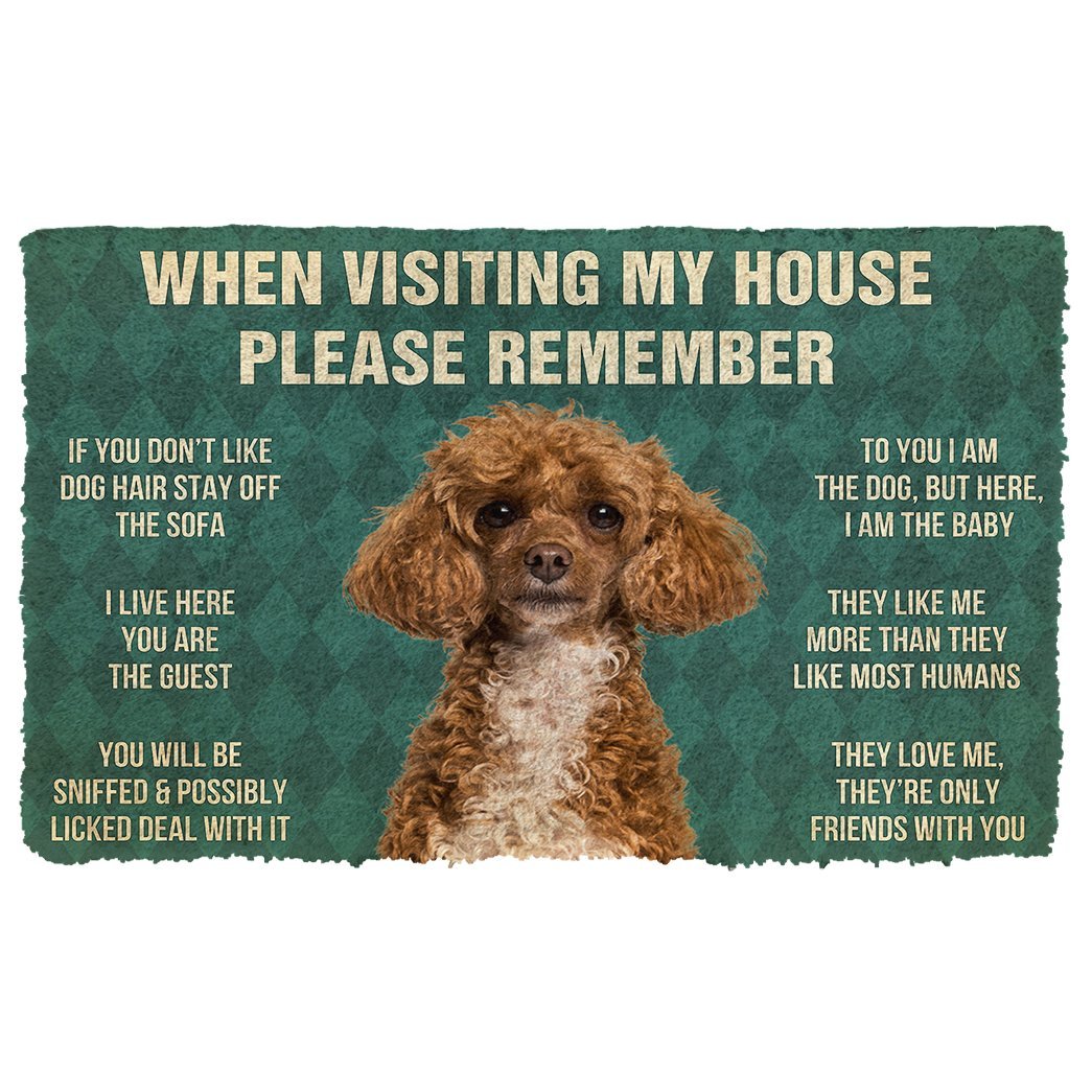 3D Please Remember Poodle Dog's House Rules Doormat