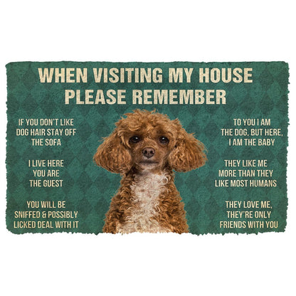 3D Please Remember Poodle Dog's House Rules Doormat