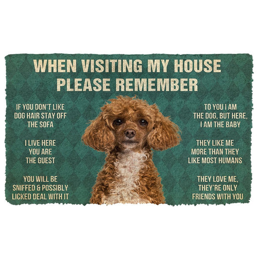 3D Please Remember Poodle Dog's House Rules Doormat