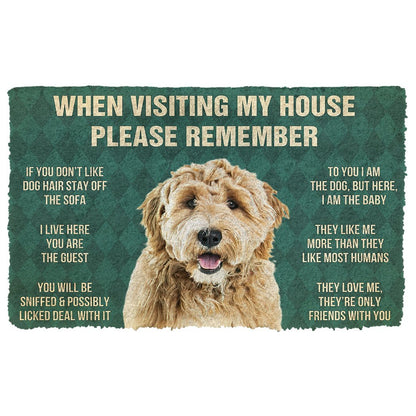 3D Please Remember Goldendoodle Dogs House Rules Doormat