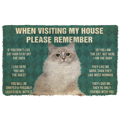 3D Please Remember Ragdoll Cat House Rules Doormat