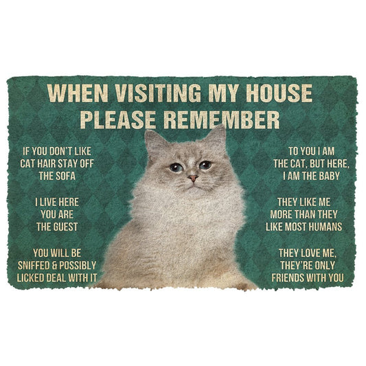 3D Please Remember Ragdoll Cat House Rules Doormat