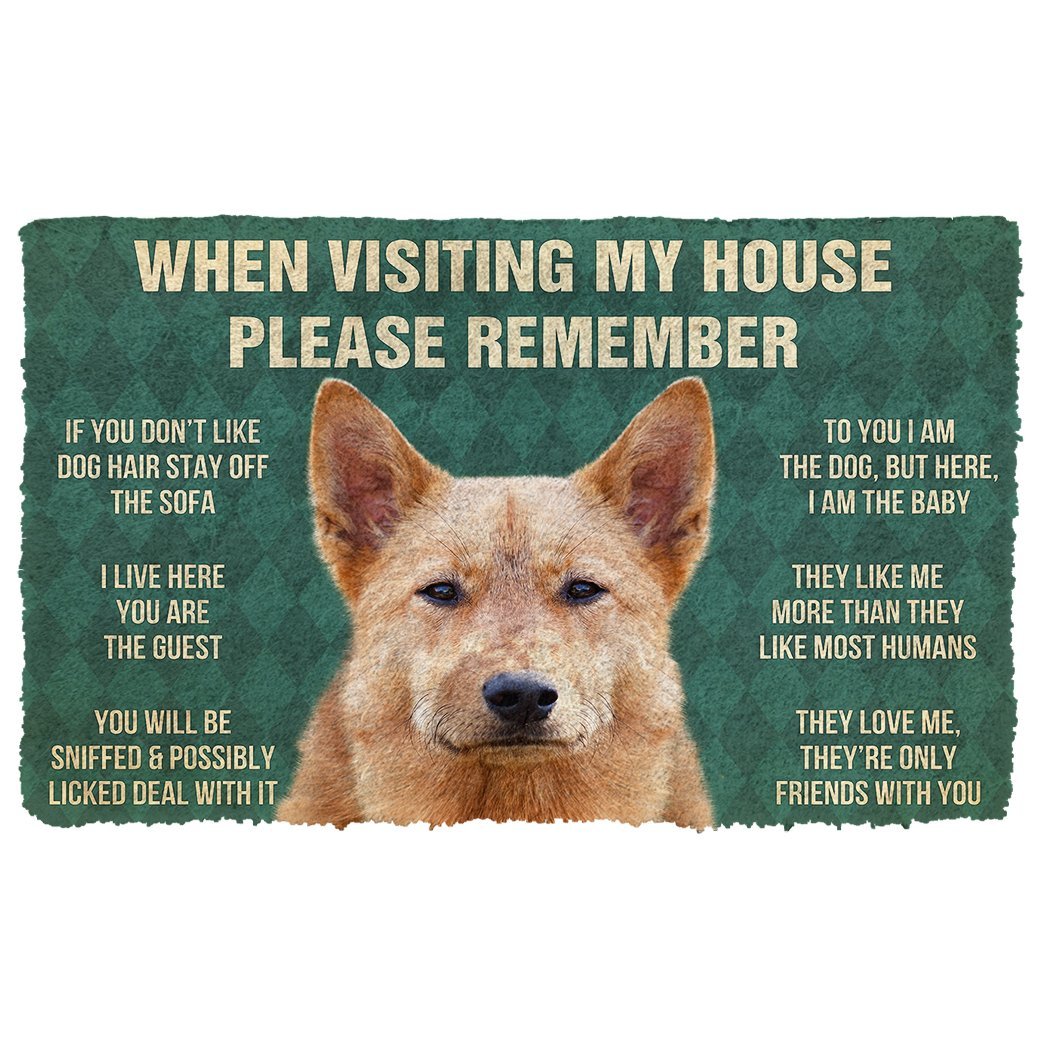 3D Please Remember Finnish Spitz Dogs House Rules Doormat