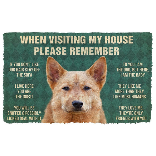 3D Please Remember Finnish Spitz Dogs House Rules Doormat
