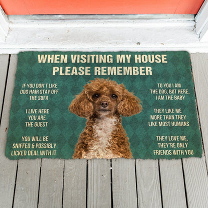 3D Please Remember Poodle Dog's House Rules Doormat