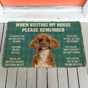 3D Please Remember Poodle Dog's House Rules Doormat