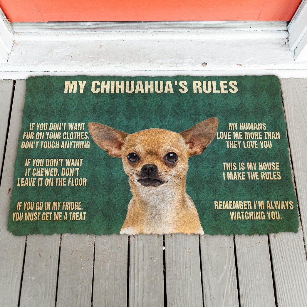 3D My Chihuahua's Rules Doormat