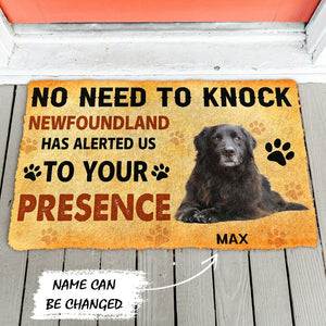 3D No Need To Knock Newfoundland Dog Custom Name Doormat