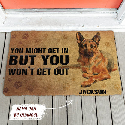 3D You Might Get In German Shepherd Custom Name Doormat