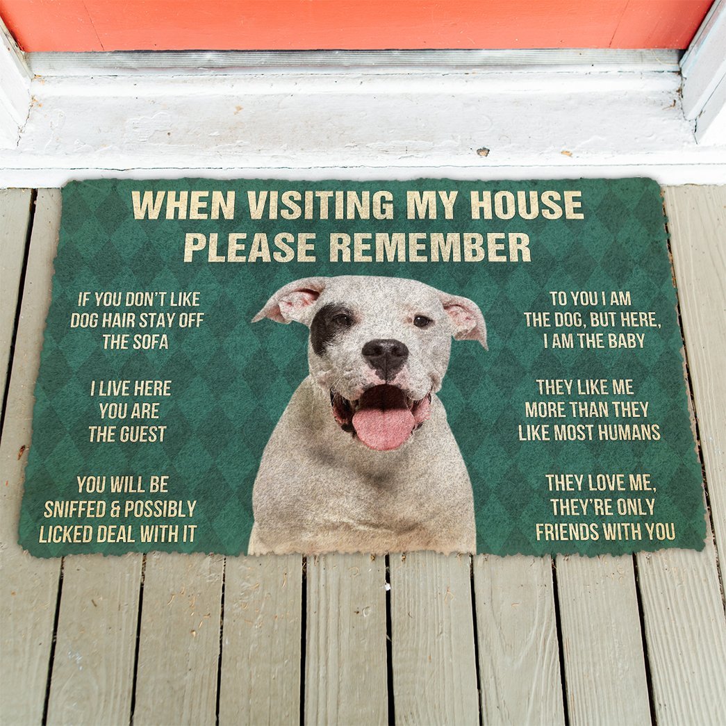 3D Please Remember Dogo Argentino Dog's House Rules Doormat