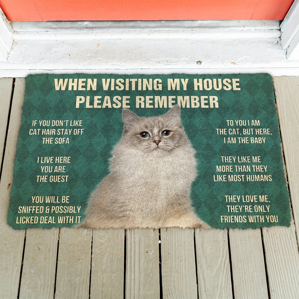 3D Please Remember Ragdoll Cat House Rules Doormat