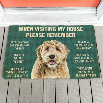 3D Please Remember Goldendoodle Dogs House Rules Doormat