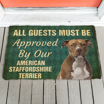 3D Must Be Approved By Our American Staffordshire Terrier Custom Doormat