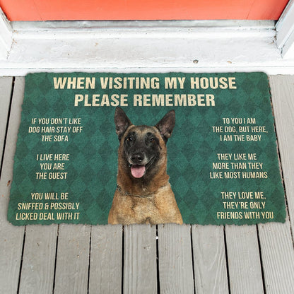 3D Please Remember Belgian Shepherds House Rules Custom Doormat