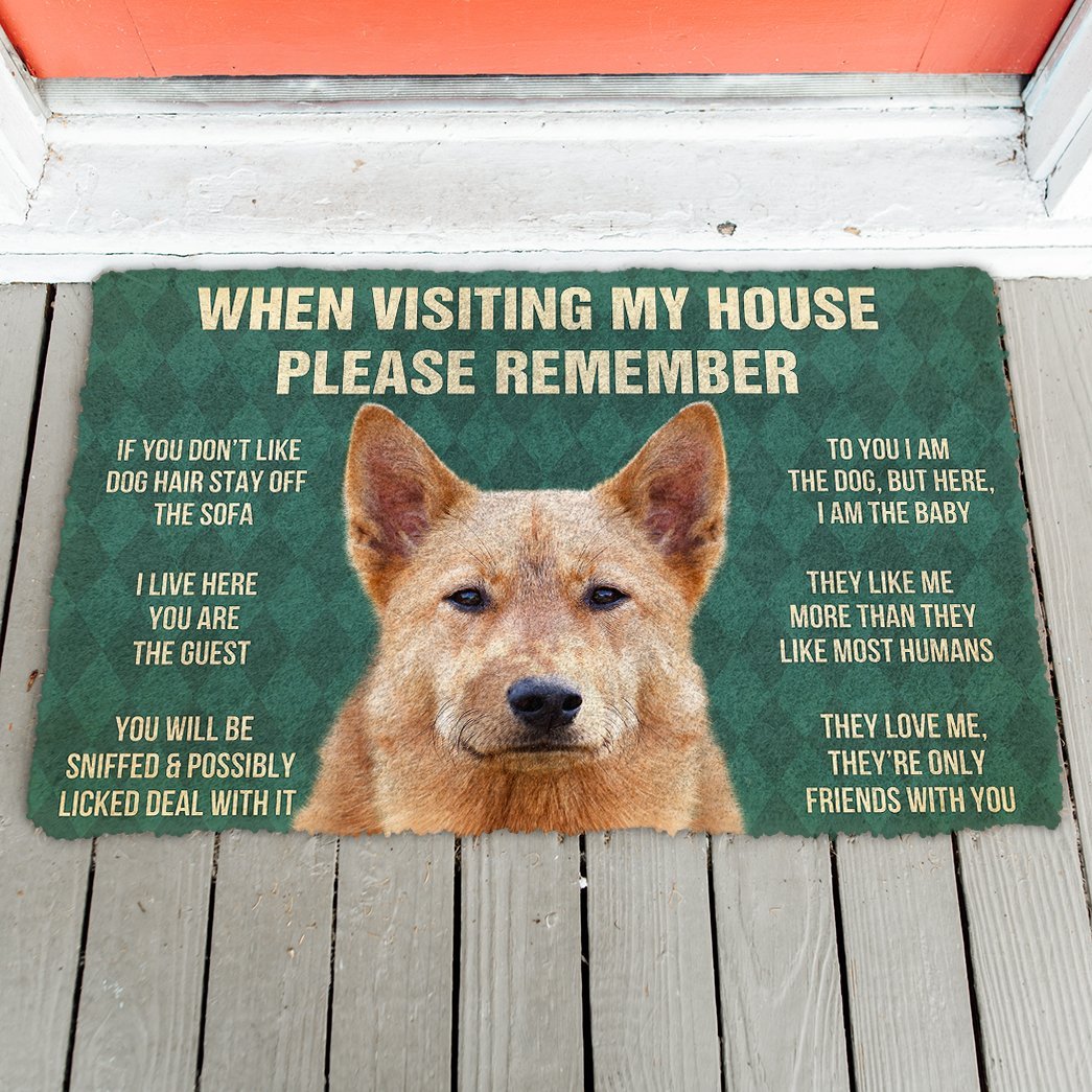 3D Please Remember Finnish Spitz Dogs House Rules Doormat