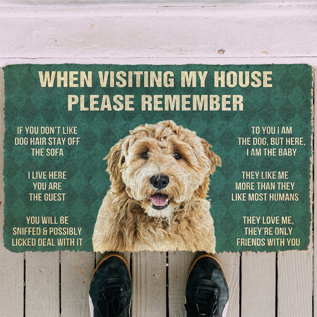 3D Please Remember Goldendoodle Dogs House Rules Doormat