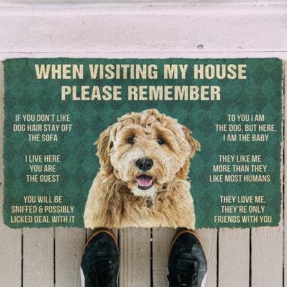 3D Please Remember Goldendoodle Dogs House Rules Doormat