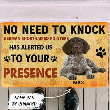 3D No Need To Knock German Shorthaired Pointers Dog Custom Name Doormat