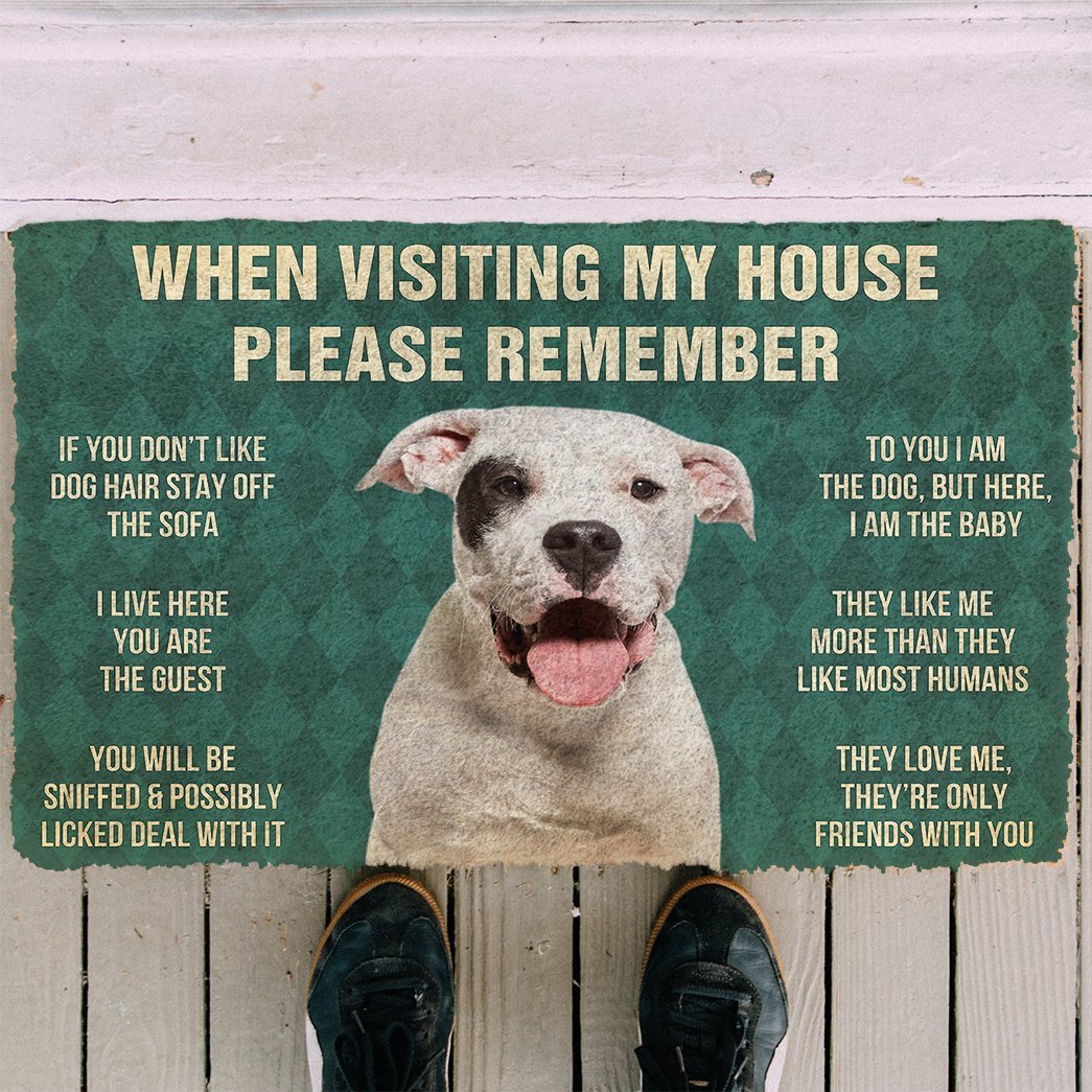 3D Please Remember Dogo Argentino Dog's House Rules Doormat
