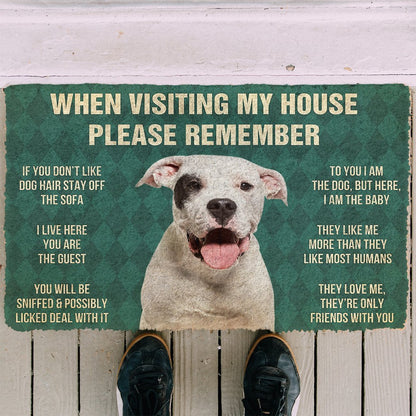 3D Please Remember Dogo Argentino Dog's House Rules Doormat