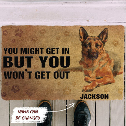 3D You Might Get In German Shepherd Custom Name Doormat