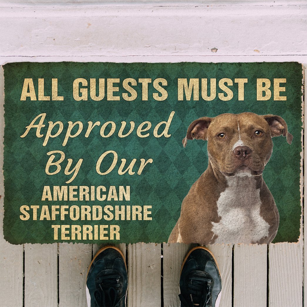 3D Must Be Approved By Our American Staffordshire Terrier Custom Doormat