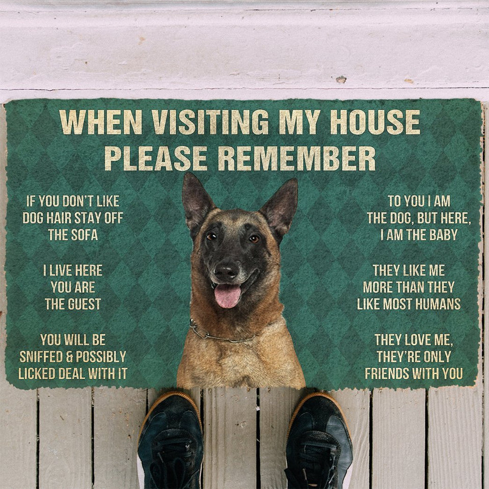 3D Please Remember Belgian Shepherds House Rules Custom Doormat
