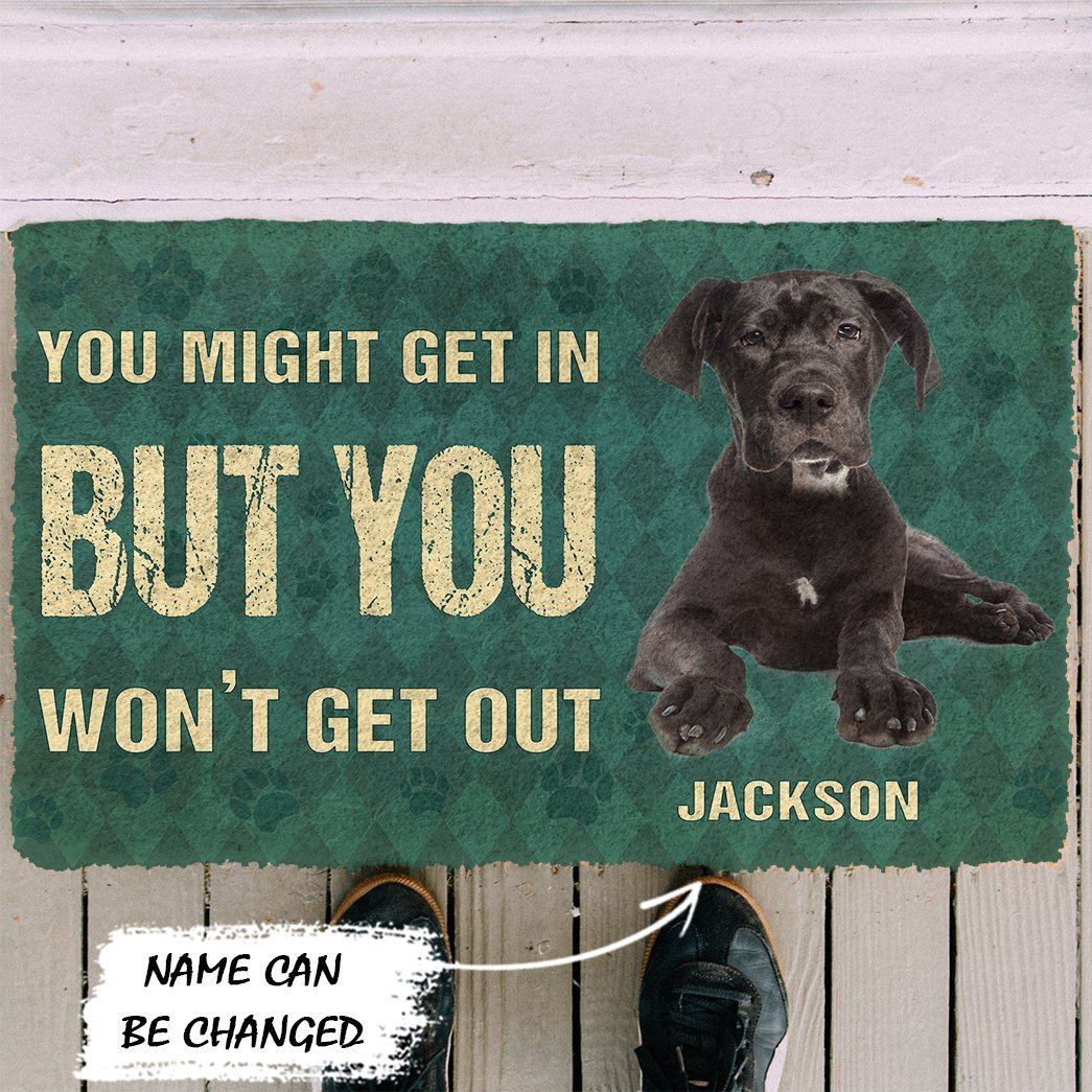 3D You Might Get In But You Wont Get Out Great Danes Dog Doormat