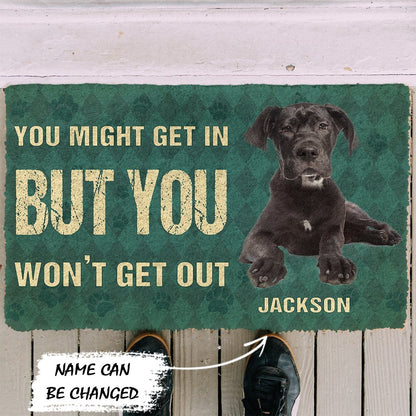 3D You Might Get In But You Wont Get Out Great Danes Dog Doormat