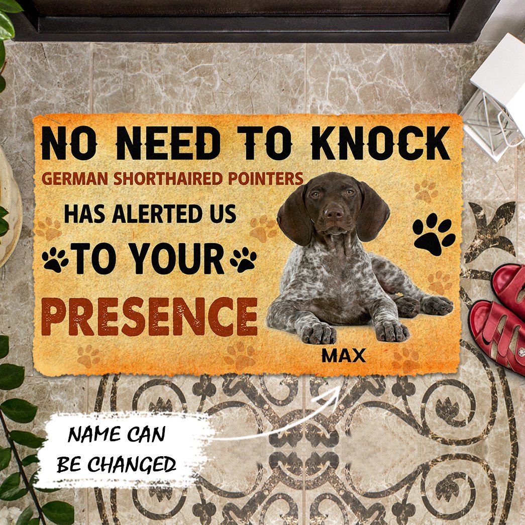3D No Need To Knock German Shorthaired Pointers Dog Custom Name Doormat