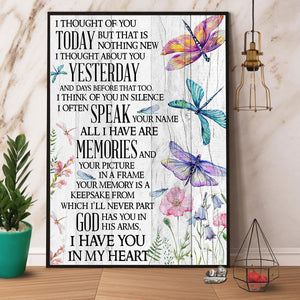 Dragonfly I Have You In My Heart Canvas And Poster, Wall Decor Visual Art