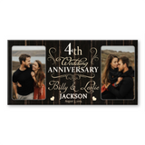 4 Year Anniversary Custom Canvas Print, 4th Wedding Anniversary Gift