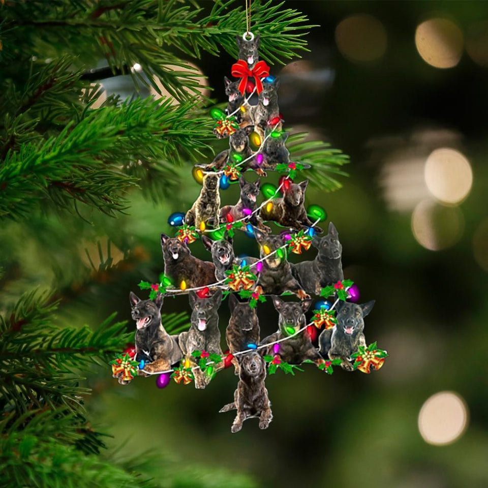 Dutch Shepherd-Christmas Tree Lights-Two Sided Ornament