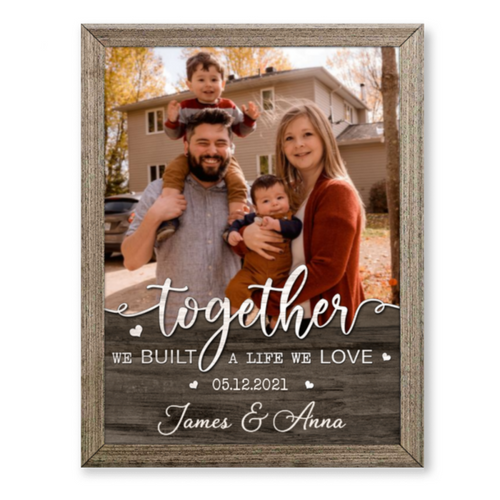 Together We Built A Life We Love Canvas Wall Art, Wedding Anniversary Photo Collage, Christmas Gift For Wife
