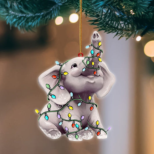 Godmerch- Ornament- Elephant Christmas Light Hanging Ornament Dog Ornament, Car Ornament, Christmas Ornament